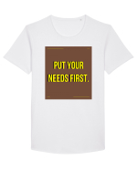put your needs first4 Tricou mânecă scurtă guler larg Bărbat Skater