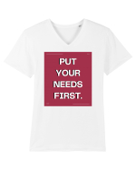put your needs first5 Tricou mânecă scurtă guler V Bărbat Presenter