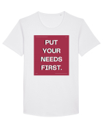 put your needs first5 Tricou mânecă scurtă guler larg Bărbat Skater