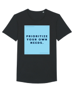 prioritize your own needs3 Tricou mânecă scurtă guler larg Bărbat Skater