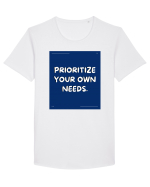 prioritize your own needs4 Tricou mânecă scurtă guler larg Bărbat Skater
