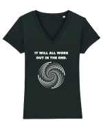 it will all work out in the end4 Tricou mânecă scurtă guler V Damă Evoker