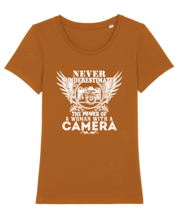 A woman with camera Roasted Orange