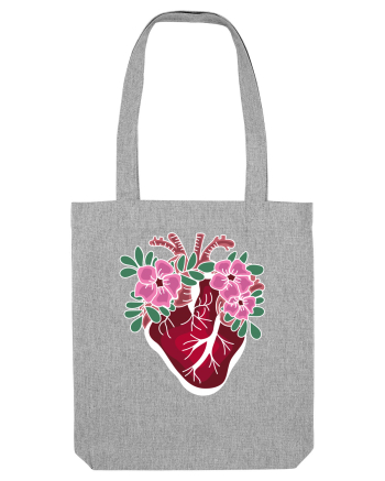 Valentine's Love Heart Flowers Heather Grey