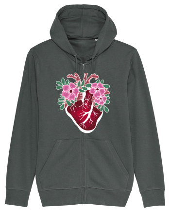 Valentine's Love Heart Flowers Anthracite