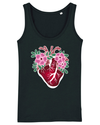 Valentine's Love Heart Flowers Black