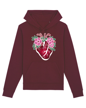 Valentine's Love Heart Flowers Burgundy