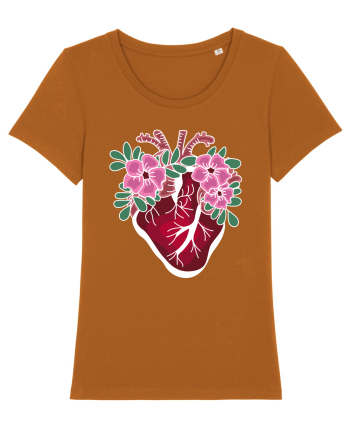 Valentine's Love Heart Flowers Roasted Orange
