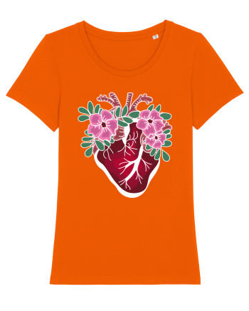 Valentine's Love Heart Flowers Bright Orange
