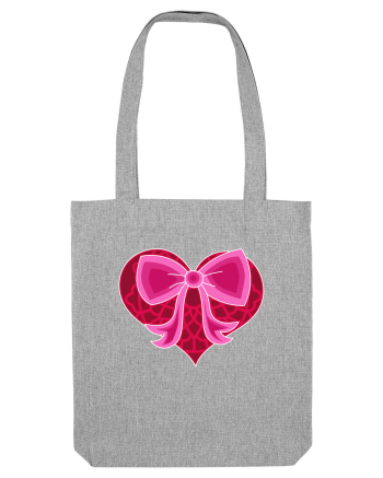 Valentine's Love Heart Bow Heather Grey