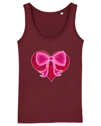Valentine's Love Heart Bow Burgundy
