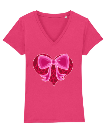 Valentine's Love Heart Bow Raspberry