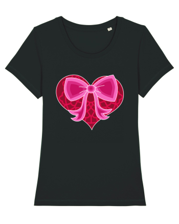 Valentine's Love Heart Bow Black