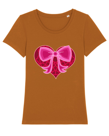 Valentine's Love Heart Bow Roasted Orange