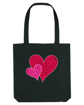 Valentine's Love Heart Mandala Black