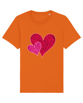 Valentine's Love Heart Mandala Bright Orange