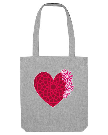 Valentine's Love Heart Daisies Heather Grey