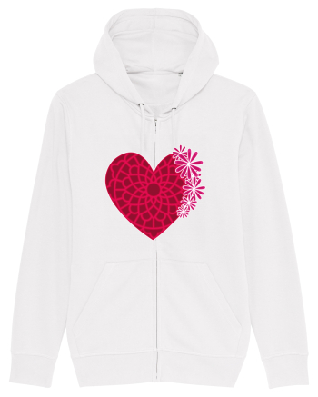 Valentine's Love Heart Daisies White