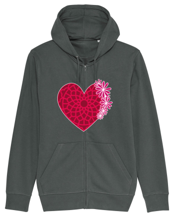 Valentine's Love Heart Daisies Anthracite