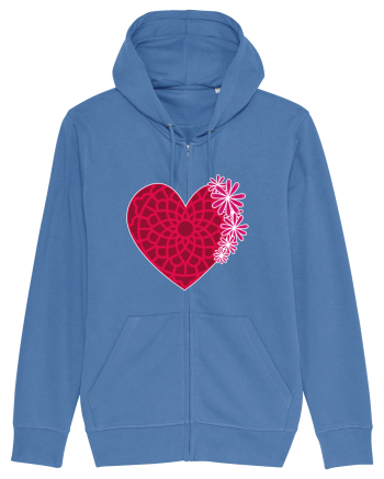 Valentine's Love Heart Daisies Bright Blue
