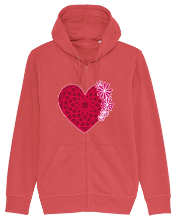 Valentine's Love Heart Daisies Carmine Red