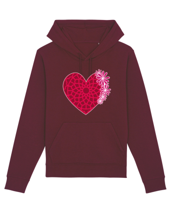 Valentine's Love Heart Daisies Burgundy