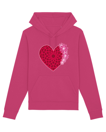 Valentine's Love Heart Daisies Raspberry