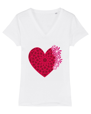 Valentine's Love Heart Daisies White