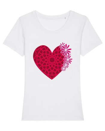 Valentine's Love Heart Daisies White