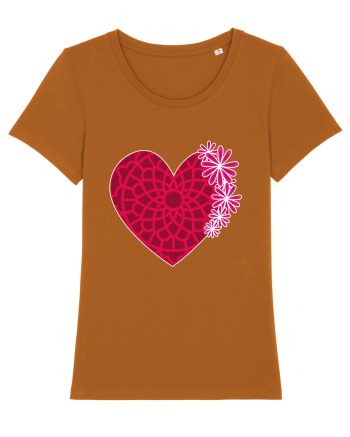 Valentine's Love Heart Daisies Roasted Orange
