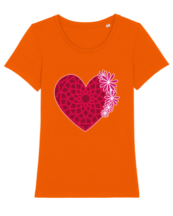 Valentine's Love Heart Daisies Bright Orange
