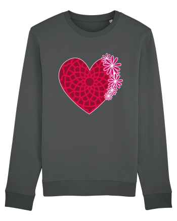 Valentine's Love Heart Daisies Anthracite
