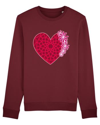 Valentine's Love Heart Daisies Burgundy