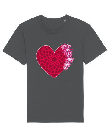 Valentine's Love Heart Daisies Anthracite