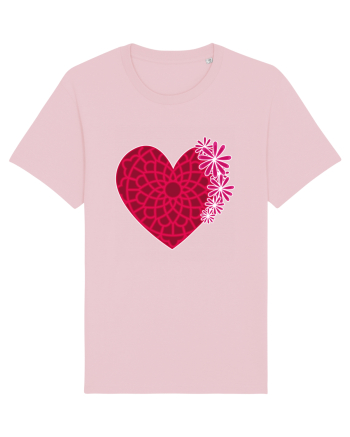 Valentine's Love Heart Daisies Cotton Pink