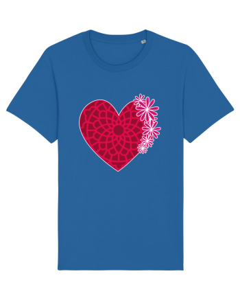 Valentine's Love Heart Daisies Royal Blue