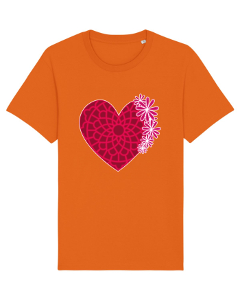 Valentine's Love Heart Daisies Bright Orange