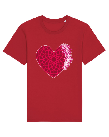 Valentine's Love Heart Daisies Red
