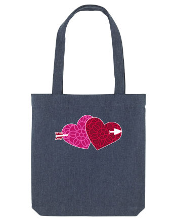 Valentine's Love Heart Double Arrow Midnight Blue