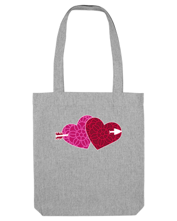 Valentine's Love Heart Double Arrow Heather Grey