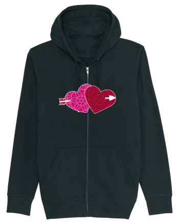 Valentine's Love Heart Double Arrow Black