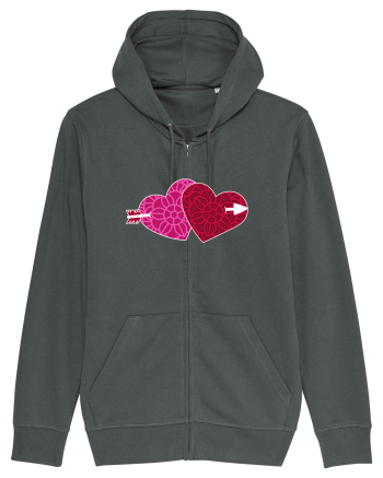 Valentine's Love Heart Double Arrow Anthracite