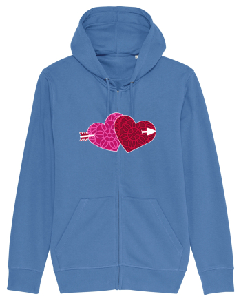 Valentine's Love Heart Double Arrow Bright Blue
