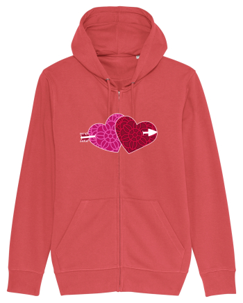 Valentine's Love Heart Double Arrow Carmine Red