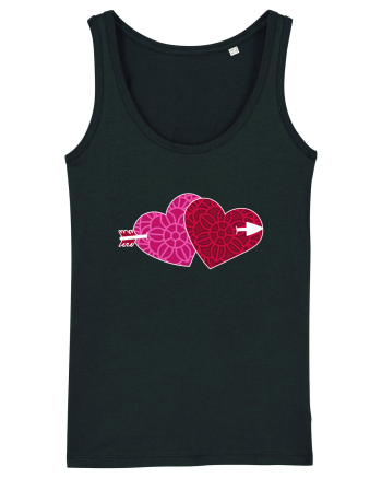 Valentine's Love Heart Double Arrow Black