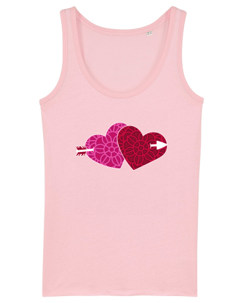 Valentine's Love Heart Double Arrow Cotton Pink