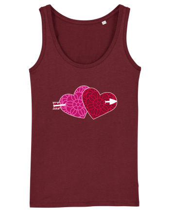 Valentine's Love Heart Double Arrow Burgundy