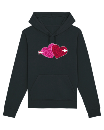 Valentine's Love Heart Double Arrow Black