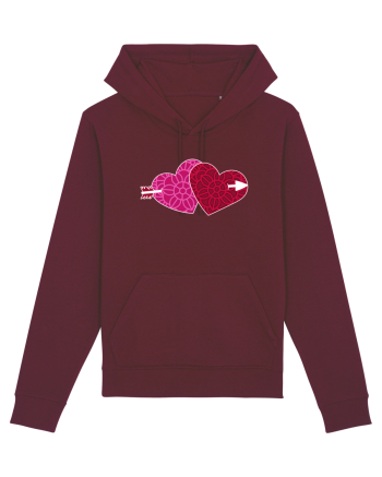 Valentine's Love Heart Double Arrow Burgundy