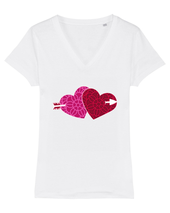 Valentine's Love Heart Double Arrow White